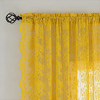 YJ YANJUN Vintage Lace Curtains 108 Inches Long- Retro Floral Mid Century - Image 3