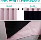NICETOWN Baby Pink Full Shade Curtain Panels, Pair of Thermal Insulated & - Image 5