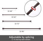 GXOACKJ Curtain Rods for windows 48 to 84-93 inch, 5/8 inch Decorative Brown - Image 7