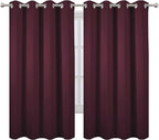 LEMOMO Burgundy Red Blackout Curtains 66 x 63 Inch Length/Set of 2 Curtain - Image 2
