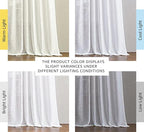 NICETOWN White Linen Sheer Curtains and Drapes 84 inches Long, Rod Pocket & - Image 3