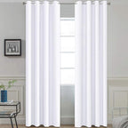 Yakamok Pure White Curtains 84 inch Long, 50% Light Blocking Gormmet Window by Yakamok