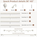 2 Pack Antique White Curtain Rods - Image 5