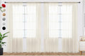 SpaceDresser Ivory Sheer Curtains 4 Panels Rod Pocket Semi-Sheer Curtain 63 by SpaceDresser