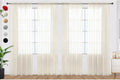 SpaceDresser Ivory Sheer Curtains 4 Panels Rod Pocket Semi-Sheer Curtain 84 by SpaceDresser