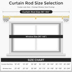 VOIIY Gold Curtain Rods for Windows 72 to 144 Inch, Size:36-144 Inch - Image 5