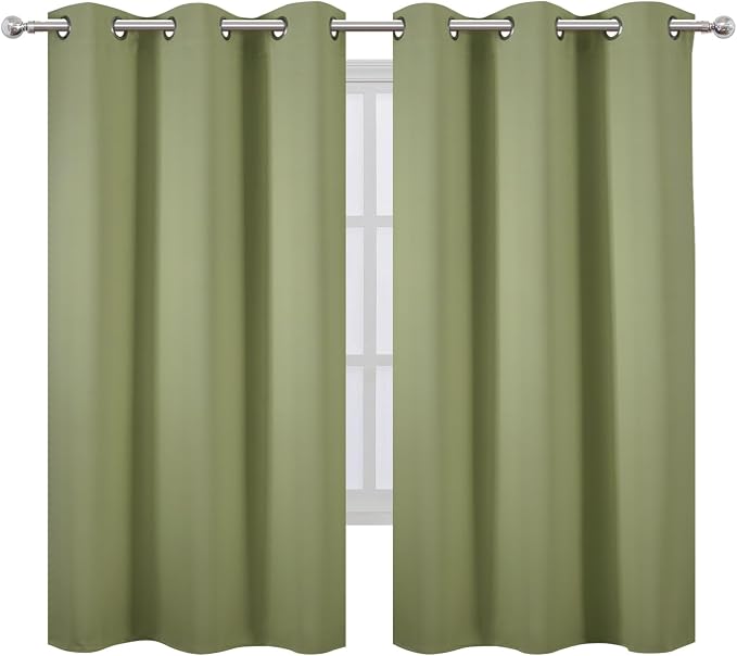 LEMOMO Blackout Curtains 42 x 63 inch/Sage Green Curtains Set of 2 - Image 2