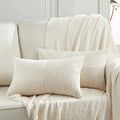 Fancy Homi 2 Packs Cream Lumbar Decorative Throw Pillow Covers 16x28 Inch by Fancy+Homi