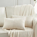 Fancy Homi 2 Packs Cream Lumbar Decorative Throw Pillow Covers 12x20 Inch by Fancy+Homi