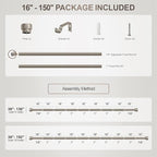 Lootkell Modern Brushed Nickel Curtain Rods - Image 9