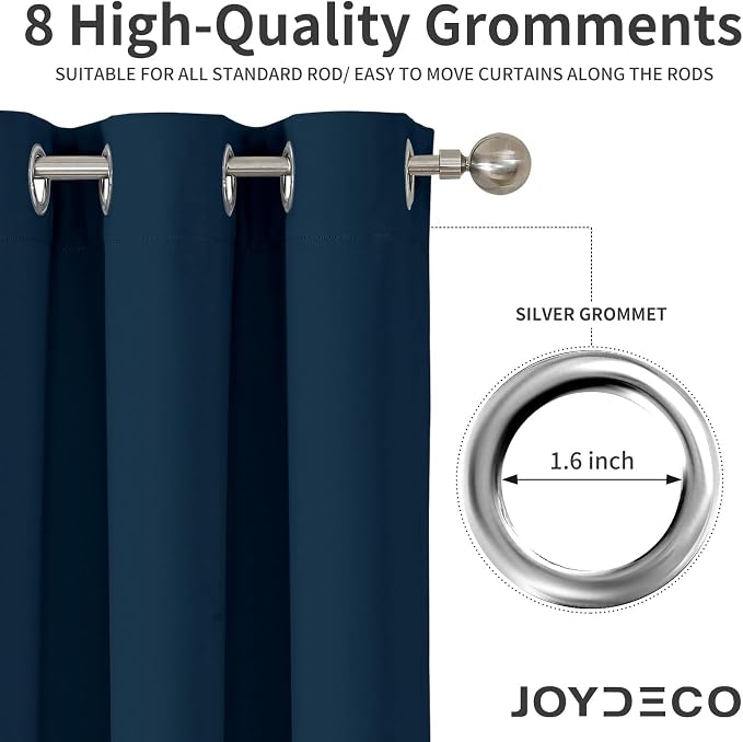 Joydeco Blackout Curtains 63 Inch Length 2 Panels Set, Thermal Insulated Long - Image 4