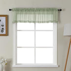 Gwine Sage Green Valances for Windows, Small Light Filtering Rod Pocket Cafe by Gwine