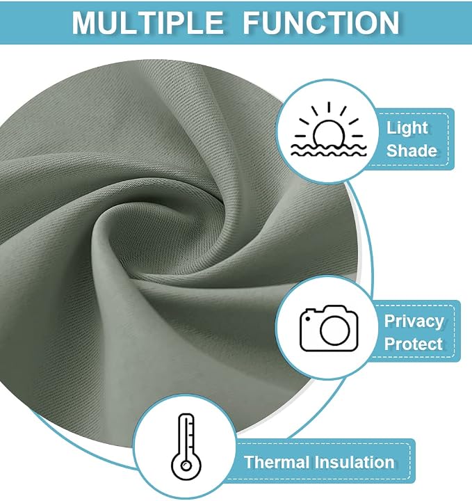 RYB HOME Blackout Bathroom Window Curtains, Short Thermal Insulated Heat - Image 5