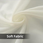 youleyar Solid Sheer Rod Pocket Curtain Voile Draperies 2 Panels Ivory Beige - Image 7