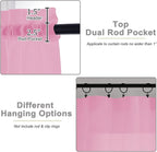 Pink Sheer Curtain for Bedroom Living Room 72 Inches Long 2 Panels Set - Image 4