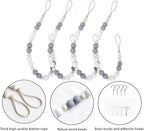 OCIOLI 4 Pieces of Wood Bead Curtain Tieback Boho Curtain Holdbacks Curtain - Image 7