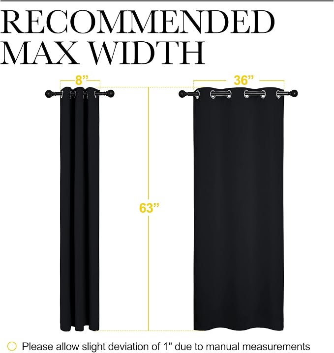 NICETOWN Pitch Black Solid Thermal Insulated Grommet Blackout Curtains/Drapes - Image 3