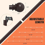 Curtain Rods for Windows 30 to 75 Inch, 2 Pack 5/8 Inch Heavy Duty Decorative - Image 3