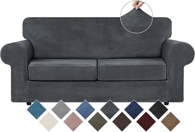 WEERRW Velvet Couch Covers for 2 Cushion Couch Sofa by WEERRW
