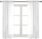 DWCN Sheer Curtains Semi Transparent Voile Rod Pocket Curtains - Image 9