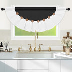 FRAMICS Farmhouse Valance Curtains, Boho Cotton Linen Kitchen Valance, Country - Image 2