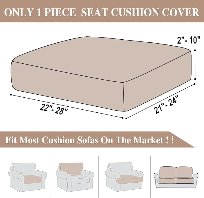Couch Cushion Cover Seat Cushion Cover Stretch Armchair Cover Separate - Image 6