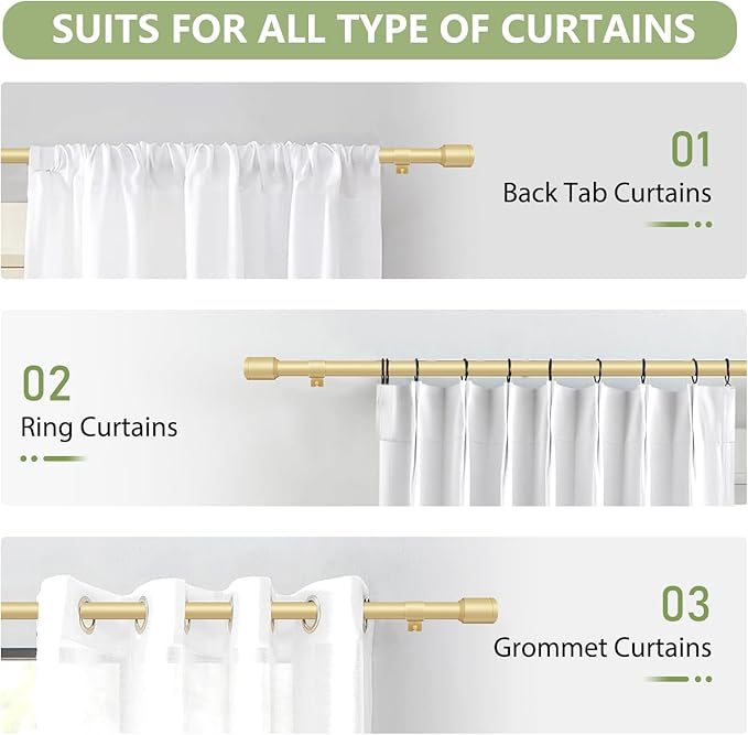 5/8” Diameter Curtain Rods 30-45 Inch, - Image 7