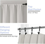 Simplebrand Ava Natural Short 36 Inches Blackout Curtain 2 Panels Set, Half - Image 4