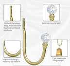 Hion Curtain Holdbacks Gold 2pcs, Curtain Tiebacks Wall Mounted Curtain Hooks - Image 3