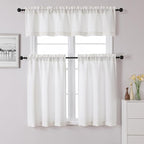Chyhomenyc Blend Linen Valance for Windows, Light Filtering Blend Linen Solid - Image 2