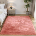 Goolela Pink Area Rug 5x8 Fluffy Fuzzy Furry Carpet - Image 2