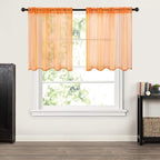 MIULEE 2 Panels Fall Kitchen Tiers Half Window Sheer Curtains-Rod Pocket Voile - Image 6