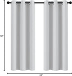 Yakamok Greyish White Curtains for Bedroom, Grommet Thermal Insulated Room - Image 9