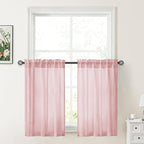 HOMEIDEAS Non-See-Through Light Pink Privacy Sheer Curtains, 30 X 36 Inches by HOMEIDEAS