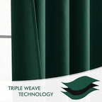 MIULEE Christmas Hunter Green Back Tab Blackout Curtains 108 Inch Long 2 Panels - Image 7
