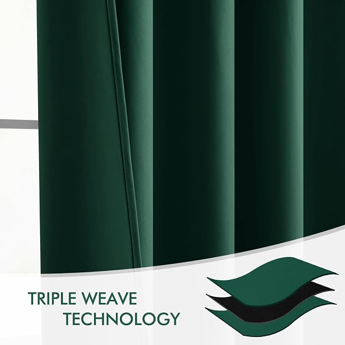 MIULEE Christmas Hunter Green Back Tab Blackout Curtains 84 Inch Length 2 - Image 7
