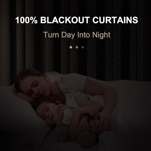 100% Blackout Shield Linen Blackout Curtains - Image 2