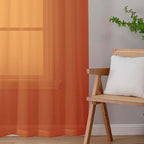 Orange Sheer Curtains for Bedroom Living Room 45 Inch Length 2 Panels, Soft - Image 9