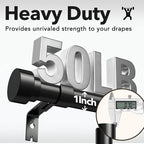 Extra Long Curtain Rods for Windows 32 to 170 Inch, 1 Inch Black Heavy Duty - Image 6
