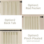 Joydeco Linen Curtains 108 Inch Length 2 Panel Sets, Light Filtering Curtains - Image 3