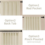 Joydeco Linen Curtains 90 Inch Length 2 Panel Sets, Light Filtering Curtains - Image 3