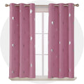 Deconovo Blackout Curtains Thermal Insulated Palm Fan Foil Print Grommet Room by Deconovo