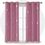 Deconovo Blackout Curtains Thermal Insulated Palm Fan Foil Print Grommet Room by Deconovo