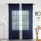 SpaceDresser Sheer Voile Window Treatment Rod Pocket Curtain Panels by SpaceDresser