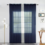 SpaceDresser Sheer Voile Window Treatment Rod Pocket Curtain Panels by SpaceDresser