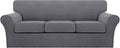 Turquoize 4 Piece Sofa Covers for 3 Cushion Couch Sofa Slipcover Soft Couch by Turquoize