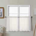 Gwine Ivory Sheer Curtain Tiers 24 Inch Length, Light Filtering Voile Short by Gwine