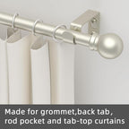 GXOACKJ Curtain Rods for windows 66-120 inch, 5/8 inch Decorative Nickel - Image 5