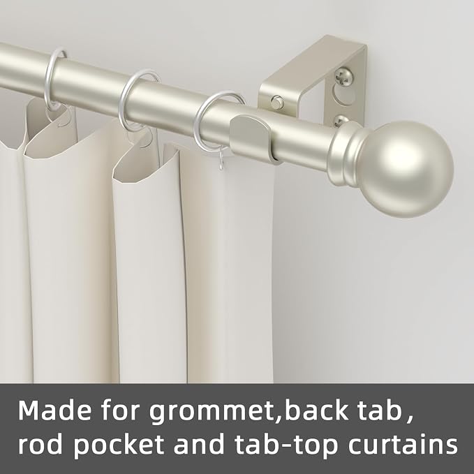GXOACKJ Curtain Rods for windows 32-62 inch, 5/8 inch Decorative Nickel - Image 5