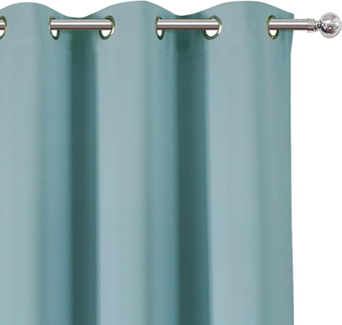 LEMOMO Stone Blue Thermal Blackout Curtains/38 x 84 Inch/Set of 2 Panels Room - Image 6